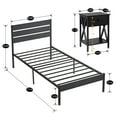 thumbnail image 2 of VECELO 3-piece Bedroom Set Include Twin Bed Frame with 2 Nightstands, Black, 2 of 7