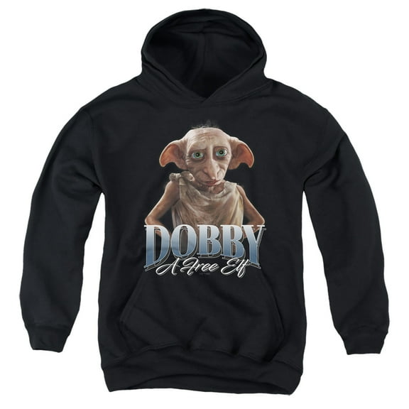 Harry Potter Dobby The Elf Homage Youth Kids Boy/Girls Pull-Over Hoodie, Black, Large