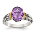 thumbnail image 1 of Sterling Silver w/14k Amethyst Ring Size 6, 1 of 3