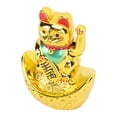 thumbnail image 4 of Waving Lucky Fortune Cat, Lucky Cat Smiling Faces 4 in Gold  for Shop, 4 of 8