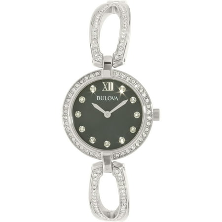 Bulova Women's Crystal 96L224 Silver Stainless-Steel Quartz Watch