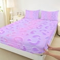 thumbnail image 3 of jejeloiu Leopard Cheetah Print Twin Sheet Sets,Jungle Animal Twin Fitted Sheet,Pink Purple Ombre Flat Sheet For Kids,Luxury Bedroom Decor,3pcs, 3 of 7