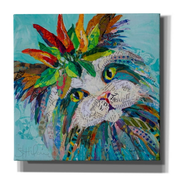 Epic Graffiti 'Cool Cat' by St. Hilaire Elizabeth, Canvas Wall Art, 37"x37"