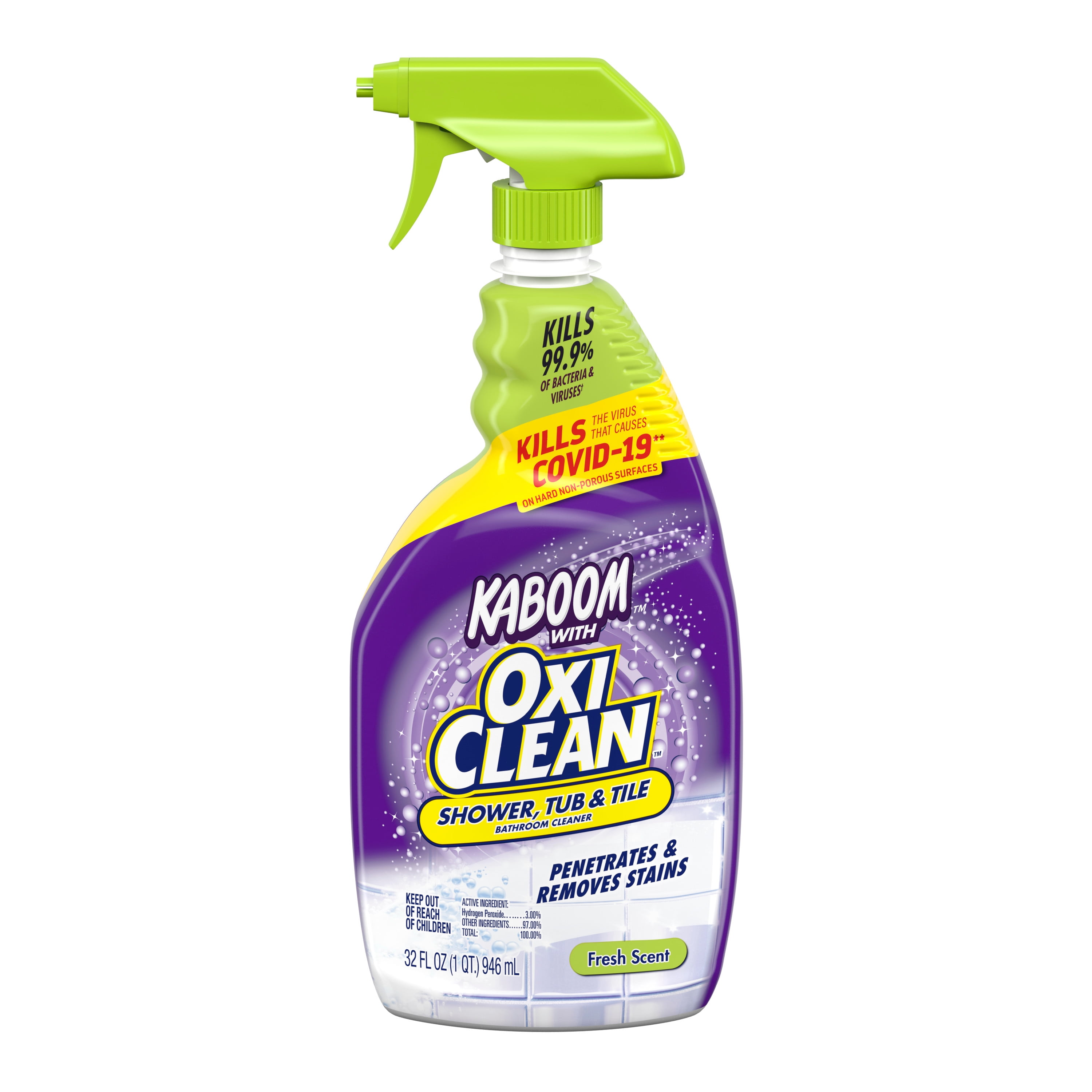 Kaboom Shower, Tub  Tile with the power of OxiClean Stainfighters, 32oz. Bathroom Cleaner