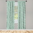 thumbnail image 4 of Ambesonne Forest Window Curtains, Monochrome Striped Leaves, Each 28" W x 84" L, Forest Green and White, 4 of 4