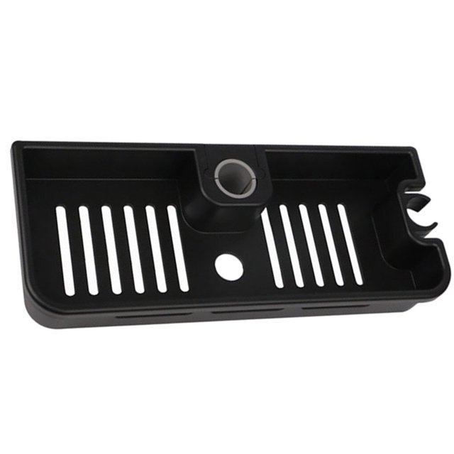 Billuyoard 1 estante de baño, estante de almacenamiento de ducha de plástico, soporte de perforación ajustable gratis, accesorios de Juegos de accesorios de baño negro