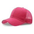 thumbnail image 2 of PMVFHDE Unisex Quick Drying Mesh Baseball Cap with Ponytail Hole for Outdoor Activities and Casual Wear Featuring Adjustable Snapback Closure and Breathable Design Hot Pink, 2 of 3