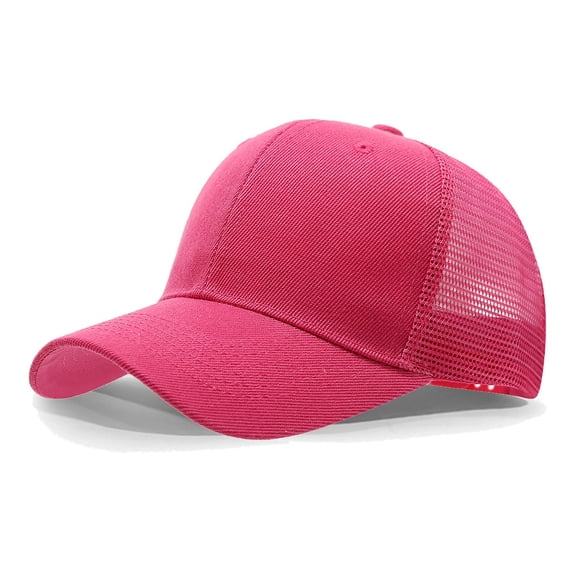 Mens Trucker Cap Mesh Back Design Plain Black Lightweight Breathable Adjustable Casual Outdoor Hats