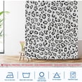 thumbnail image 6 of Black White Solid Leopard Decorative Shower Curtain, Bathroom Décor Polyester Fiber Waterproof with Plastic Rings for Shower Stall Bathtubs 72"W x 72"L (Pack of 1), 6 of 6