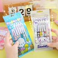 thumbnail image 4 of Pluma neutra Kawaii Sanrio, 6 piezas, figura de acción, Hello Kitty Melody, 5mm, prensado negro, Cinnamoroll, escuela, oficina, regalos, 4 of 4