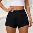 thumbnail image 2 of Hurxie Women's Running Shorts with Zipper Pockets, Mid-Waisted Quick Dry Athletic Workout Sport Short Black,S, 2 of 6
