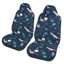 Sigee Space Dinosaur for Universal Car Seat Covers, Premium Car Seat Protector Set for Cars, SUVs, Trucks