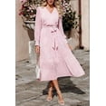 thumbnail image 4 of PRETTYGARDEN Women's Floral Print Boho Dress Long Sleeve Wrap V Neck Ruffle Belted A-Line Flowy Maxi Dresses, 4 of 6