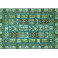 thumbnail image 1 of Ahgly Company Machine Washable Indoor Rectangle Abstract Turquoise Blue Modern Area Rugs, 2' x 4', 1 of 4