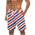 thumbnail image 3 of Xysaqa American USA Flag Mens Swim Trunks Summer Board Shorts Loose Fit Beach Shorts Swimwear Bathing Suits 3X 4X 5X（Available in Big & Tall) Clearance, 3 of 5