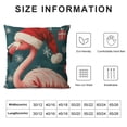 thumbnail image 5 of Patifu  Christmas Pillow Covers   Funny Flamingo Snowflake Throw Pillow Case Red Xmas Winter Home Decor Living Room Decorative Cushion Case for Sofa 24x24in, 5 of 5