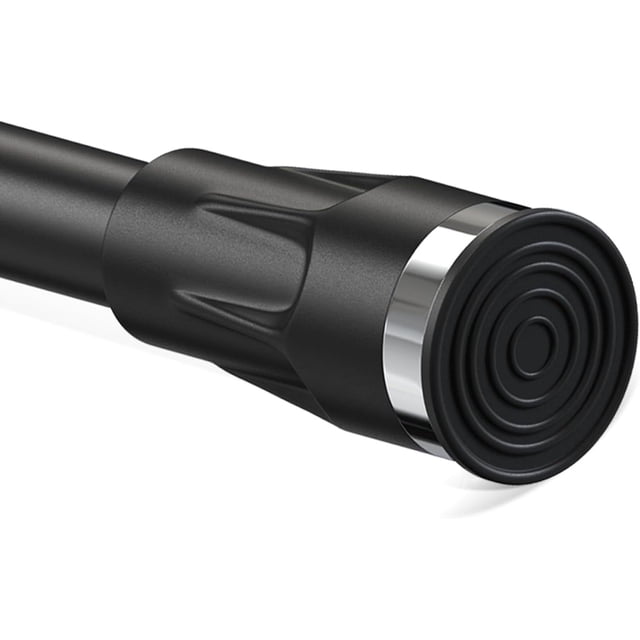 Fuzhong Tringle de Tension Extra Longue avec Support de Tringle de Douche Sans Perçage, Tringle de Rideau de Douche en Acier Inoxydable Réglable pour Fenêtres de Salle de Bain Placard 48-120 Pouces Antidérapant Noir Mat