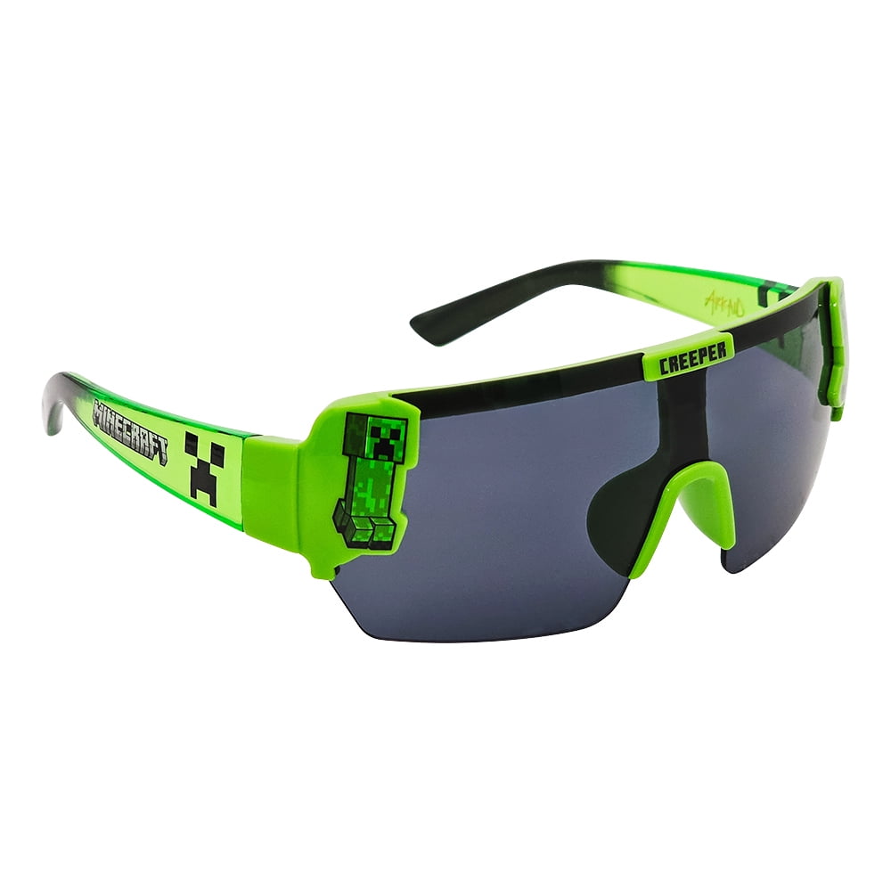 Minecraft Green Character Mold Sports Wrap Sunglasses