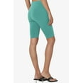 thumbnail image 5 of Women's PLUS Basic Stretch Cotton Span High Waist Above Knee Bermuda Short Leggings, 5 of 7