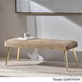 thumbnail image 2 of Noble House Arthur Patterned Faux Fur Bench, Taupe and Gold Finish, 2 of 11