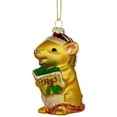 thumbnail image 4 of 3" Caroling Mouse Glass Christmas Hanging Ornament, 4 of 6