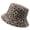 Khaki, variant on Women Leopard Print & Pure Black Dual-Side Wearable Fisherman Bucket Hat Summer Sun Protection Travel Cap