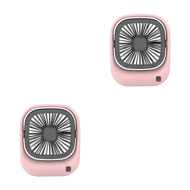 Bewildely Ventilador portátil de mano, ventiladores de aire recargables de bajo ruido de 1,5 W-2,5 W, refrigeración Rosado 2Conjunto