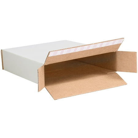Office Depot® Brand White Self-Seal Side-Loading Corrugated Cartons, 12 1/2" x 3" x 17 1/2", Pack Of 25
