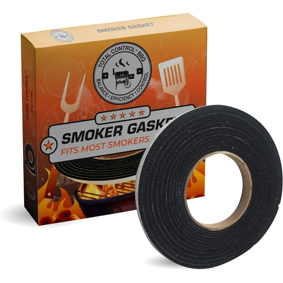 Total Control 1/2 x 1/8 Black Hi Temp BBQ smoker Gasket Self Stick15 ft LavaLock