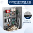 thumbnail image 2 of Techmilly Outdoor Storage Shed 5x3 FT, Resin Garden Shed for Bike, Garbage Can, Tool, Plastic Outside Sheds & Outdoor Storage Storage Box with Lockable Door for Backyard, Patio, Lawn, Grey & White, 2 of 7