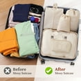 thumbnail image 5 of Packing Cubes - 9 PCS Travel Pouch Set, Compression Bags For Travel, Suitcase Essentials Organizer Bags Set, Beige, 5 of 6