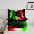 thumbnail image 4 of Gamer Toddler Bedding Set Red and Green Gaming Comforter Sets for Boys Girls Kids,Video Game Console Quilt Bed Set,Abstract Lightning Down Comforter Gamer Room Decor with 1 Pillowcase, 4 of 6