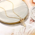 thumbnail image 2 of AUNOOL Key Initial Necklace&nbsp;for Women Plated - 14K Gold Plated B Initial Letter Necklaces Charm Cubic Zirconia Love Pendant Monogram Necklace for Her Birthday Christmas Valentine’s Day Gifts, 2 of 5