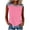 Pink, variant on Womens Look Like Denim Patchwork Shirts Trendy Sleeveless Tee Summer Crewneck T Shirts Blouse Red S