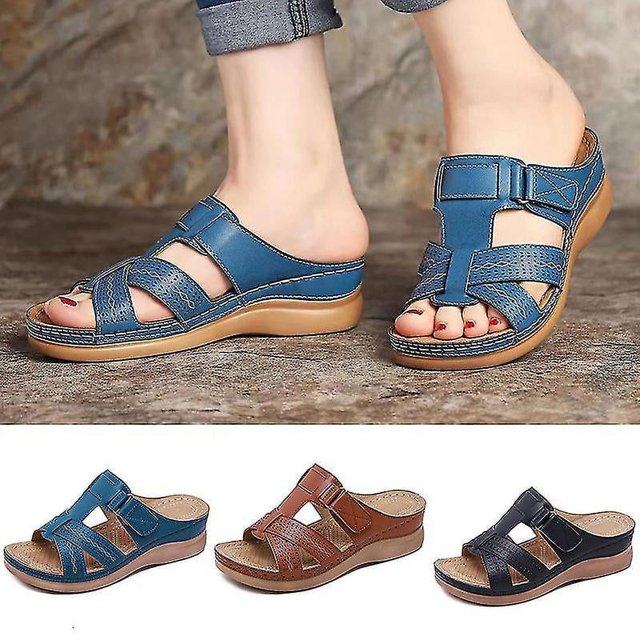 Ladies Orthopedic Shoes Open Toe Sandals Ladies Platform Slippers Summer Beach Rubber Soft Sole