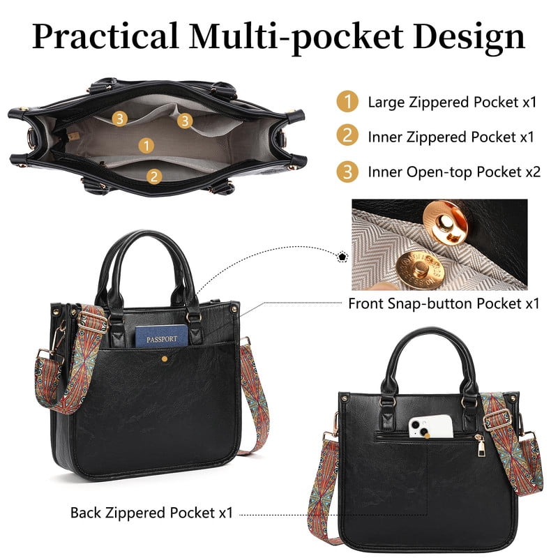 GAEKEAO Crossbody Bags for Women Leather Top Handle for Ladies Tote Shoulder Bag Satchel Purse with Adjustable Strap