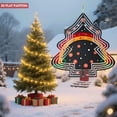thumbnail image 4 of Stylish Metal Hanging Christmas Tree Wind Spinner - Concentric White Lines Festive Red & Yellow Circles Perfect for Garden Decor, 4 of 7