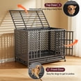 thumbnail image 7 of TIME RAY 42'' Heavy Duty Dog Crate,Large Metal Escape Proof Dog Cage Kennel,Indestructible Dog crate for Outdoor and Indoor with Lock, Double Door & Removable Tray, 7 of 7