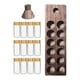thumbnail image 1 of Frasco para granos de café con estante, frasco de vidrio para almacenar alimentos, tubo de ensayo, recipiente hermético para cereales. Embudo 12 Agujeros Marrón, 1 of 8