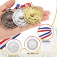 thumbnail image 3 of Uxcell Silver Award Medals 2 Inch, Metal Winner Medals with Neck Ribbon Trophy Pattern for Sports Competitions Games Party Favors 24 Pieces, 3 of 7
