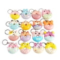 thumbnail image 2 of rygai Key Holder Slow Rebound Cartoon Fadeless Multifunctional Vivid Decompression Vent Toy Portable Animal Donut Squeeze Toy Keychain Backpack Supplies,Random Color, 2 of 8