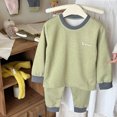 thumbnail image 6 of Xdegoge Kids Warm Thermal Underwear Sets Boys Girls Contrast Trim Long Sleeve Top and Pants Winter Base Layer Pajamas Two Piece Sleepwear Cozy Home Loungewear, 6 of 7