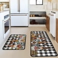thumbnail image 3 of Fall Pumpkin Gnomes Kitchen Rugs and Mats Sets of 2,Thanksgiving Farmhouse Kitchen Decoration Rubber Backing Non-Slip Floor Mat for Sink Waterproof Laundry Room Rugs Runner,Black 17x24+17x48inch, 3 of 5