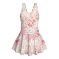 thumbnail image 4 of Xixirimido Pink Rose Floral Patchwork Print Girls Swimsuit Sleeveless One Piece Skirted Swimwear Modest Hawaiian Bathing Suit for Beach Water Park Kids Swim Dress, 3-4 Years, 4 of 7