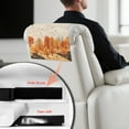 thumbnail image 6 of SCRAWLGOD Fall Forest Print Beige 2 Piece Non Slip Recliner Headrest Protector PU Leather Headrest Cover for Recliner Chair 17x27in Waterproof Couch Head Rest Covers, 6 of 7