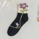thumbnail image 1 of Zhuge 3 pares de calcetines finos de algodón para mujer, calcetines de algodón suave para mujer por encima del tobillo (negro), 1 of 2