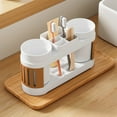 thumbnail image 6 of toothbrush Holder Sink Organizer Bathroom Storage Plastic tooth Cup Shelf Draining Ventilated Stable Durable, 6 of 7