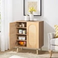 thumbnail image 5 of SYTHERS Rattan Shoe Cabinet with 2 Doors, 4 Tier Shoe Storage Cabinet with Adjustable Shelves, Side Table for Living Room, Bedroom, Hallway, Entryway, 5 of 8