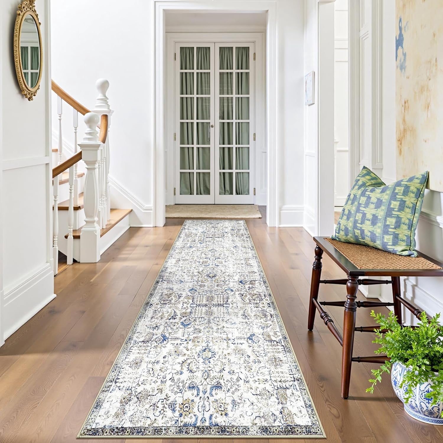 JINCHAN Rug 2x12 Washable Rug Area Rug Vintage Hallway Indoor Floor ...