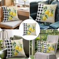 thumbnail image 4 of Throw Pillow Covers, Yellow Lemons Decorative Throw Pillow Covers 20x20 Inch, Summer Botanical Fruit Buffalo Lattice Square Linen Pillow Cases for Couch/Living Room/Sofa, 4 of 9